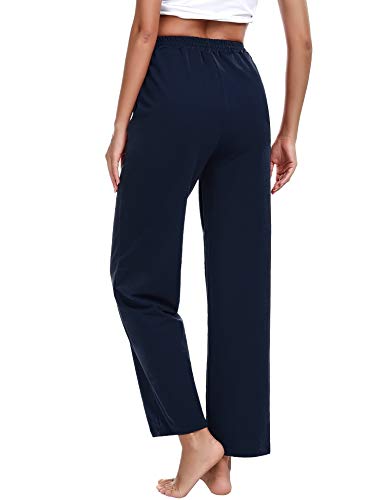 Sykooria Pantalones Deportivos para Mujer Pantalones Yoga de Algodón con Bolsillos de Sueltos Cintura Alta Pilates Correr Fitness Pijama Baile