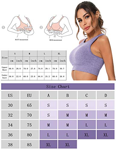 Sykooria Sujetador Deportivo Deporte para Mujer Ropa Interior Mujer Push Up con Almohadillas Extraíbles Espalda Deportiva Bra Deporte sin Costuras para Yoga Fitness Run Ejercicio Correr