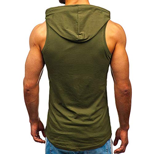 Sylar Camiseta sin Mangas para Hombre Verano Camisetas de Tirantes con Capucha impresión de Letras Camiseta Gym Hombre Deporte Fitness Chaleco Tops Pullover S