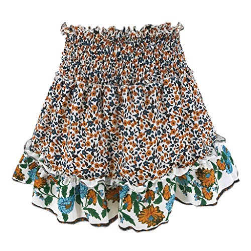 Sylar Faldas Cortas Mujer Minifalda Mujer Cintura Alta con Estampado de Flores Moda Falda a-línea Elegante Falda de Playa Verano Mujer Casual Bohemia Sylar Faldas Cortas Mujer Minifalda Mujer Cintura Alta con Estampado de Flores Moda Falda a-línea Elegante Falda de Playa Verano Mujer Casual Bohemia