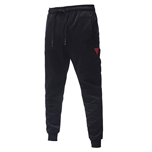 Sylar Pantalones Deportivos Hombre Pantalones Largos Hombre Pantalones Chandal Hombre con Estampado Letras Pantalones Jogging Baile Corriendo Gimnasio Al Aire Transpirable Cómodo Negro Pantalón