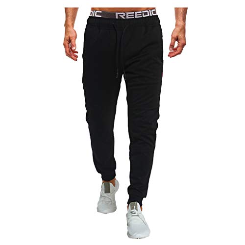 Sylar Pantalones Deportivos Hombre Pantalones Largos Hombre Pantalones Chandal Hombre con Estampado Letras Pantalones Jogging Baile Corriendo Gimnasio Al Aire Transpirable Cómodo Negro Pantalón