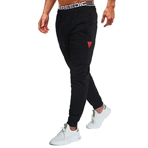 Sylar Pantalones Deportivos Hombre Pantalones Largos Hombre Pantalones Chandal Hombre con Estampado Letras Pantalones Jogging Baile Corriendo Gimnasio Al Aire Transpirable Cómodo Negro Pantalón