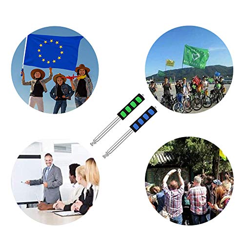 sylbx 2pcs astas Bandera telescópicas, asta Bandera Mano Acero Inoxidable, 2m asta Bandera telescópica con Mango Esponja, Tour Camping Banner Bandera Sign Plegable Bastones, Azul/Verde sylbx 2pcs astas Bandera telescópicas, asta Bandera Mano Acero Inoxidable, 2m asta Bandera telescópica con Mango Esponja, Tour Camping Banner Bandera Sign Plegable Bastones, Azul/Verde