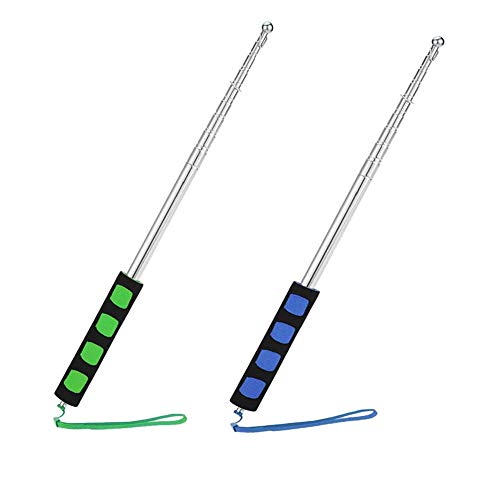 sylbx 2pcs astas Bandera telescópicas, asta Bandera Mano Acero Inoxidable, 2m asta Bandera telescópica con Mango Esponja, Tour Camping Banner Bandera Sign Plegable Bastones, Azul/Verde sylbx 2pcs astas Bandera telescópicas, asta Bandera Mano Acero Inoxidable, 2m asta Bandera telescópica con Mango Esponja, Tour Camping Banner Bandera Sign Plegable Bastones, Azul/Verde