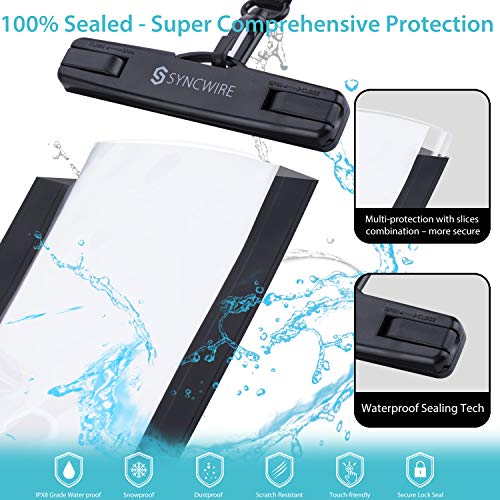 Syncwire Funda Impermeable Universal, 2 Unidades Bolsa para móvil estanca a Prueba de Agua IPX8 para iPhone XS MAX XR XS X 8 7 6 Plus se 5s, Xiaomi Redmi Note 7 Pro, Galaxy S10+ S9 S8, Huawei P30 Pro