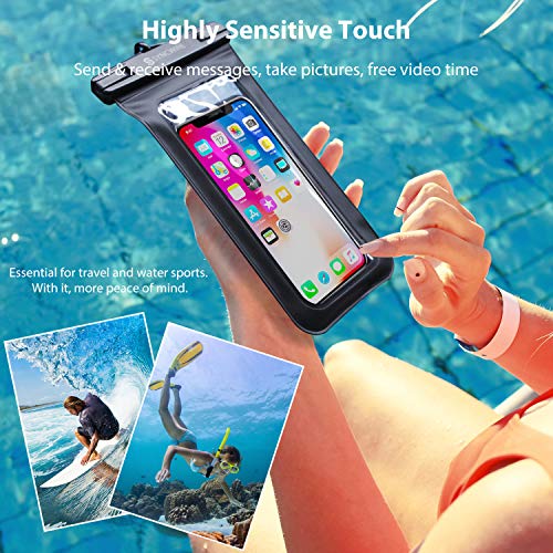 Syncwire Funda Impermeable Universal, 2 Unidades Bolsa para móvil estanca a Prueba de Agua IPX8 para iPhone XS MAX XR XS X 8 7 6 Plus se 5s, Xiaomi Redmi Note 7 Pro, Galaxy S10+ S9 S8, Huawei P30 Pro