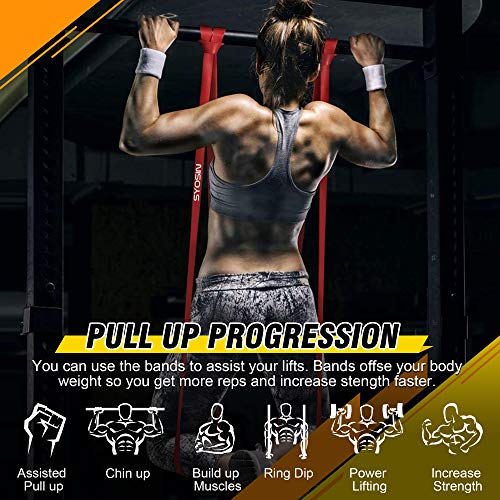SYOSIN Banda de Resistencia, Pull Up Bands de látex Premium para Pilates, Entrenamiento, Fisioterapia, Estiramiento, Yoga, Gimnasio en casa para Hombres y Mujeres SYOSIN Banda de Resistencia, Pull Up Bands de látex Premium para Pilates, Entrenamiento, Fisioterapia, Estiramiento, Yoga, Gimnasio en casa para Hombres y Mujeres