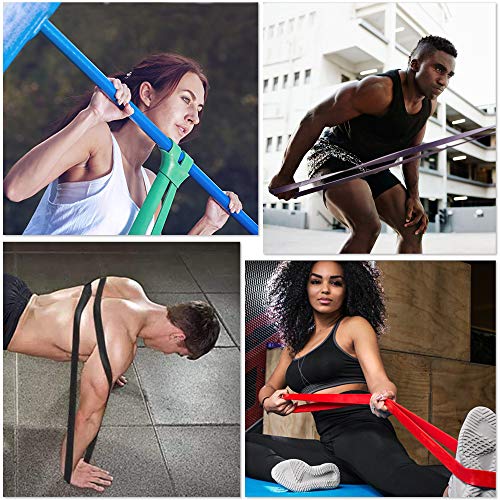 SYOSIN Banda de Resistencia, Pull Up Bands de látex Premium para Pilates, Entrenamiento, Fisioterapia, Estiramiento, Yoga, Gimnasio en casa para Hombres y Mujeres