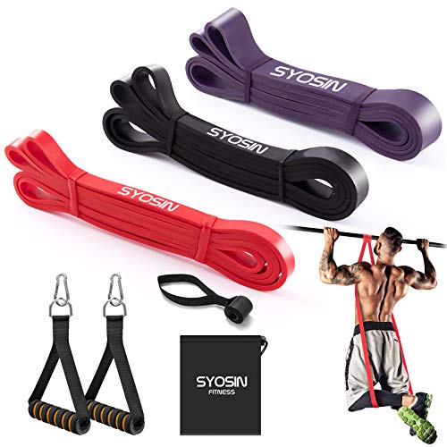 SYOSIN Banda de Resistencia, Pull Up Bands de látex Premium para Pilates, Entrenamiento, Fisioterapia, Estiramiento, Yoga, Gimnasio en casa para Hombres y Mujeres