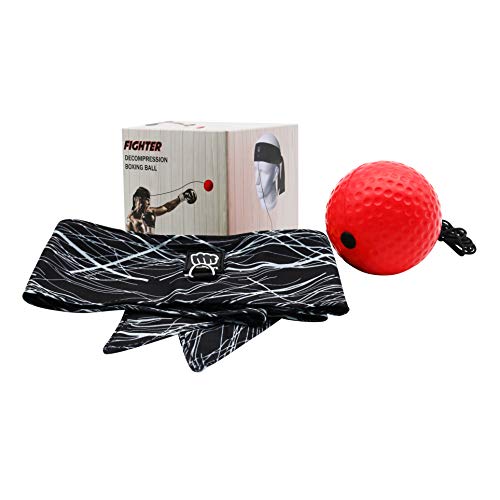 SYOSIN Boxing Reflex Ball, Pelota de Reflejos Boxeo con Diadema Ajustable, Entrenamiento de Velocidad de MMA Entrenamiento de Reacción Entrenamiento de Coordinación Mano-Ojo para Niños/Adultos