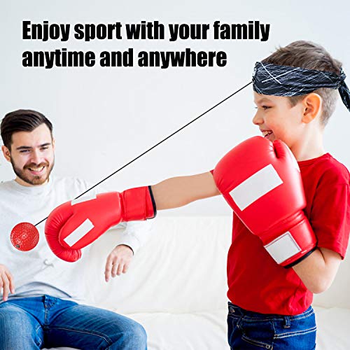 SYOSIN Boxing Reflex Ball, Pelota de Reflejos Boxeo con Diadema Ajustable, Entrenamiento de Velocidad de MMA Entrenamiento de Reacción Entrenamiento de Coordinación Mano-Ojo para Niños/Adultos