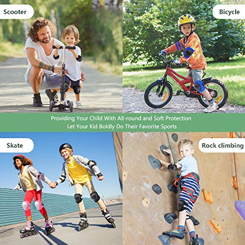 SYOSIN Conjuntos de Protecciones Infantil,Consta de Rodilleras Coderas,es Adecuado para Monopatín, Skate, Patines, Patinaje, Scooter, Bicicleta (Negro)