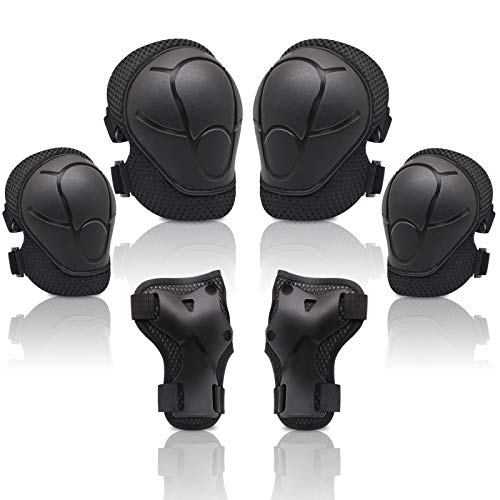 SYOSIN Conjuntos de Protecciones Infantil,Consta de Rodilleras Coderas,es Adecuado para Monopatín, Skate, Patines, Patinaje, Scooter, Bicicleta (Negro) SYOSIN Conjuntos de Protecciones Infantil,Consta de Rodilleras Coderas,es Adecuado para Monopatín, Skate, Patines, Patinaje, Scooter, Bicicleta (Negro)