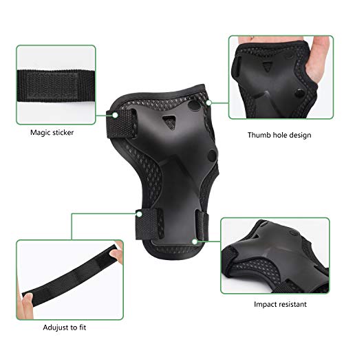 SYOSIN Conjuntos de Protecciones Infantil,Consta de Rodilleras Coderas,es Adecuado para Monopatín, Skate, Patines, Patinaje, Scooter, Bicicleta (Negro) SYOSIN Conjuntos de Protecciones Infantil,Consta de Rodilleras Coderas,es Adecuado para Monopatín, Skate, Patines, Patinaje, Scooter, Bicicleta (Negro)