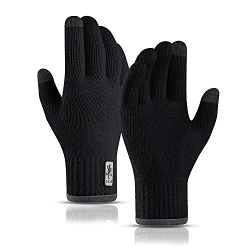 SYOSIN Guantes de Invierno, Guantes Tejidos Cálidos con Pantalla Táctil para Ciclismo Bicicleta Moto Cámping Excursionismo Corriendo Conducción Trabajando para Hombre y Mujer