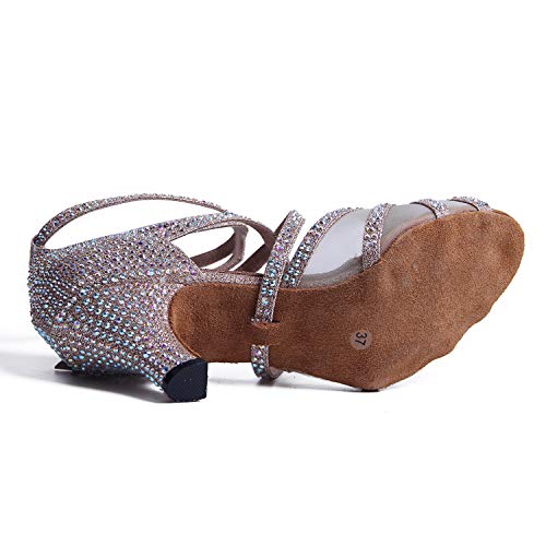 Syrads Zapatos de Baile Latino con pedrería para Mujer Salsa Tango Moderna Bachata Zapatos de Baile de Salón Suela Blanda 1057-01 Syrads Zapatos de Baile Latino con pedrería para Mujer Salsa Tango Moderna Bachata Zapatos de Baile de Salón Suela Blanda 1057-01