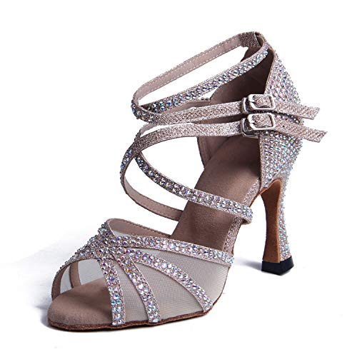 Syrads Zapatos de Baile Latino con pedrería para Mujer Salsa Tango Moderna Bachata Zapatos de Baile de Salón Suela Blanda 1057-01 Syrads Zapatos de Baile Latino con pedrería para Mujer Salsa Tango Moderna Bachata Zapatos de Baile de Salón Suela Blanda 1057-01