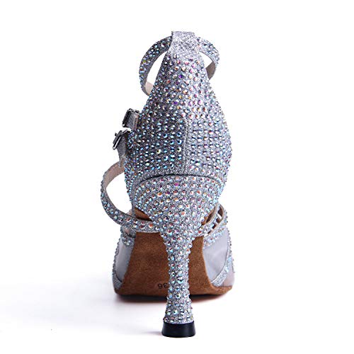 Syrads Zapatos de Baile Latino con pedrería para Mujer Salsa Tango Moderna Bachata Zapatos de Baile de Salón Suela Blanda 1057-1 Syrads Zapatos de Baile Latino con pedrería para Mujer Salsa Tango Moderna Bachata Zapatos de Baile de Salón Suela Blanda 1057-1