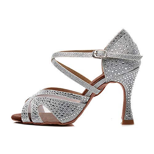 Syrads Zapatos de Baile Latino para Mujer Salsa Tango Bachata Vals con Pedrería Zapatos de Baile de Salón Suela Blanda 1050 Syrads Zapatos de Baile Latino para Mujer Salsa Tango Bachata Vals con Pedrería Zapatos de Baile de Salón Suela Blanda 1050