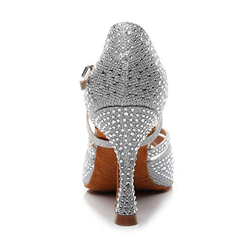 Syrads Zapatos de Baile Latino para Mujer Salsa Tango Bachata Vals con Pedrería Zapatos de Baile de Salón Suela Blanda 1050 Syrads Zapatos de Baile Latino para Mujer Salsa Tango Bachata Vals con Pedrería Zapatos de Baile de Salón Suela Blanda 1050