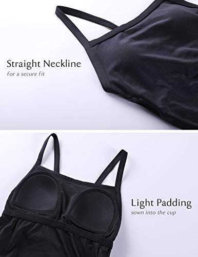 SYROKAN - Bañador Deportivo Traje de Baño Atlético de Una Pieza para Mujer Negro 36 Inch SYROKAN - Bañador Deportivo Traje de Baño Atlético de Una Pieza para Mujer Negro 36 Inch