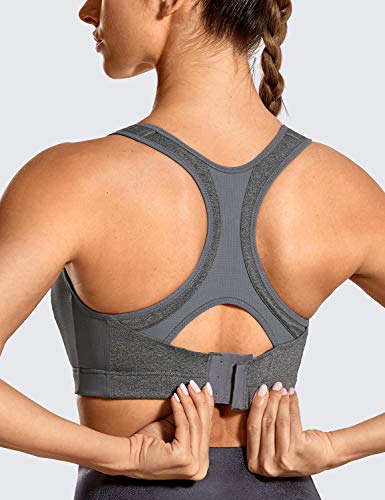 SYROKAN - Sujetador Deportivo de Alto Impacto para Mujer Gris ES:110F (EU 95F)