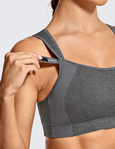 SYROKAN - Sujetador Deportivo de Alto Impacto para Mujer Gris ES:110F (EU 95F)