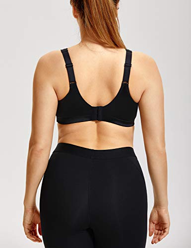 SYROKAN - Sujetador Deportivo para Mujer Sujetador Sport Medium Tallas Grandes Negro# 110D SYROKAN - Sujetador Deportivo para Mujer Sujetador Sport Medium Tallas Grandes Negro# 110D