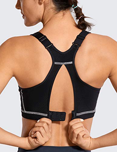 SYROKAN - Sujetador Deportivo Sin Aros Espalda Deportiva para Mujer Negro ES:100C (EU 85C) SYROKAN - Sujetador Deportivo Sin Aros Espalda Deportiva para Mujer Negro ES:100C (EU 85C)