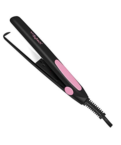 Sytech SY-PP5R Plancha de Pelo de Viaje con Placa Cerámica, 180ºC de Color Rosa