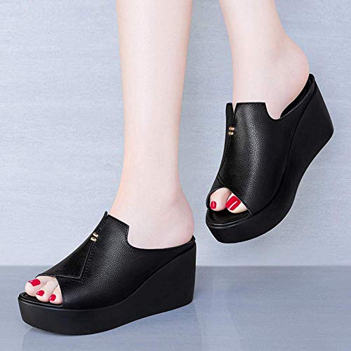 SYWJ Pantuflas de algodón Antideslizantes Chanclas de Moda clásicas, Sandalias de cuña de Cuero para Mujer, Zapatillas de tacón Alto Son Ligeras y duraderas-Black_40, Sandalias de Fitness ggsm SYWJ Pantuflas de algodón Antideslizantes Chanclas de Moda clásicas, Sandalias de cuña de Cuero para Mujer, Zapatillas de tacón Alto Son Ligeras y duraderas-Black_40, Sandalias de Fitness ggsm