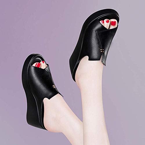 SYWJ Pantuflas de algodón Antideslizantes Chanclas de Moda clásicas, Sandalias de cuña de Cuero para Mujer, Zapatillas de tacón Alto Son Ligeras y duraderas-Black_40, Sandalias de Fitness ggsm SYWJ Pantuflas de algodón Antideslizantes Chanclas de Moda clásicas, Sandalias de cuña de Cuero para Mujer, Zapatillas de tacón Alto Son Ligeras y duraderas-Black_40, Sandalias de Fitness ggsm