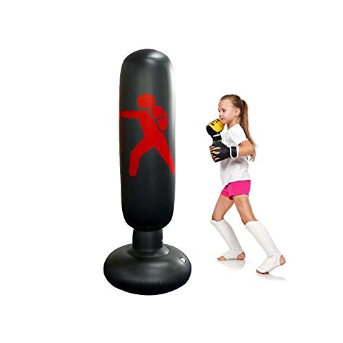 SYXX Freestyle boxeo saco de arena Rack, la bolsa de arena de los niños inflable, Vertical boxeo Vaso inflable bolsa de arena, de alto nivel inflable bolsa con densamente Base, puede rebotar autoporta