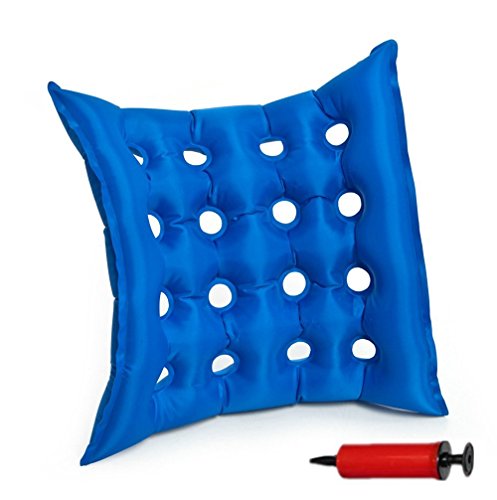 SZETOSY GOODCHANCEUK - Colchón hinchable para movilidad de 40 x 40 cm, PVC, antidolor de cama, para sentarse, silla de ruedas con bomba gratis azul
