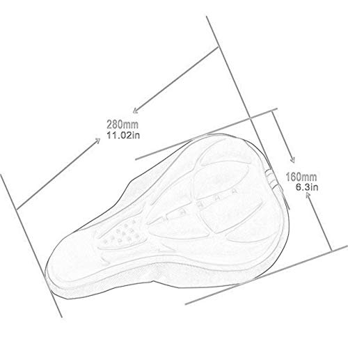 SZXCX Funda de sillín de Bicicleta Cómodo Confort 3D MTB Protección de Gel de Silicona Suave Funda de cojín Bie Cojín