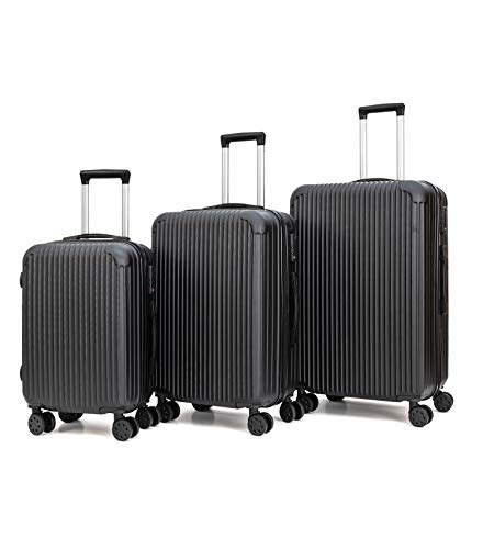 T-Lovendo LS248 Juego De 3 Maletas De Viaje Set Trolley Abs Semirigidas Candado 4 Ruedas, Negro, 72 X 48 X 30 Cm, Piezas T-Lovendo LS248 Juego De 3 Maletas De Viaje Set Trolley Abs Semirigidas Candado 4 Ruedas, Negro, 72 X 48 X 30 Cm, Piezas