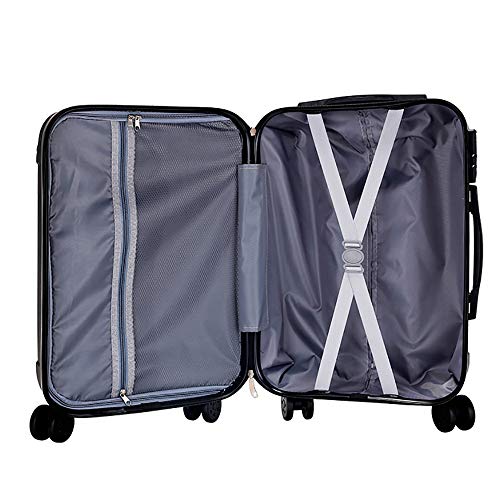 T-LoVendo TLVMA-BLACK Maleta de Cabina 4 Ruedas Negro Viaje Semirigida, 20" (40L), aprox. 55x36x21cm