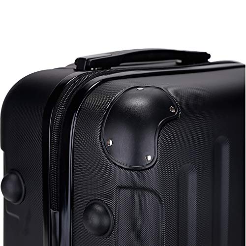 T-LoVendo TLVMA-BLACK Maleta de Cabina 4 Ruedas Negro Viaje Semirigida, 20" (40L), aprox. 55x36x21cm