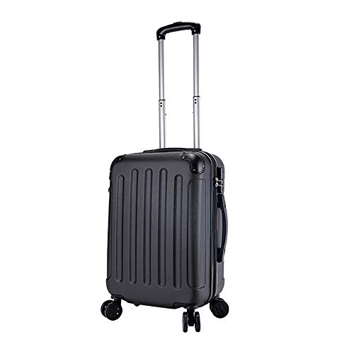 T-LoVendo TLVMA-BLACK Maleta de Cabina 4 Ruedas Negro Viaje Semirigida, 20" (40L), aprox. 55x36x21cm