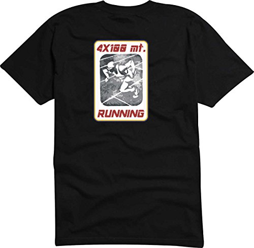 T-Shirt - Camiseta D832 Hombre negro con la impresión en color L - diseño Tribal cómico / logo gráfico / deportismo invierno atletismo sprint obstáculos T-Shirt - Camiseta D832 Hombre negro con la impresión en color L - diseño Tribal cómico / logo gráfico / deportismo invierno atletismo sprint obstáculos