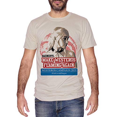 T-Shirt Daenerys Targaryen Khaleesi Dragon Dracarys Westeros Campaign 2019 Game of Thrones - Film Choose ur Color - Mujer-XL-arenoso T-Shirt Daenerys Targaryen Khaleesi Dragon Dracarys Westeros Campaign 2019 Game of Thrones - Film Choose ur Color - Mujer-XL-arenoso