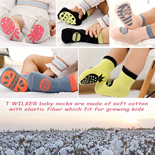 T WILKER 5 Pares de Calcetines Antideslizantes para Niños Pequeños, Bonitos Calcetines Antideslizantes con Estampado de Frutas para Niños y Niñas Recién Nacidos para Bebés de 0 a 5 Años (1-3 años) T WILKER 5 Pares de Calcetines Antideslizantes para Niños Pequeños, Bonitos Calcetines Antideslizantes con Estampado de Frutas para Niños y Niñas Recién Nacidos para Bebés de 0 a 5 Años (1-3 años)