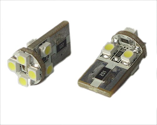 T10C8W - Blanca de Canbus SMD LED lámpara bombilla de repuesto luces de posición W5W T10 12V Numero de luz de la placa Interior de luz del coche (No Error) 8x SMD LED