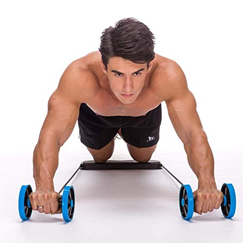 T5S6 Deporte de la Base Doble AB Roller Aparatos for Hacer Ejercicio, AB Profesional Ruedas Apoyos de Rodillos, Compacto y portátil máquina de Ejercicios Abdominales (Color : Green)