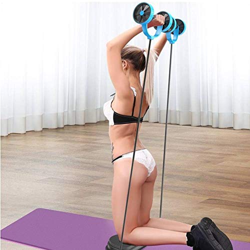 T5S6 Deporte de la Base Doble AB Roller Aparatos for Hacer Ejercicio, AB Profesional Ruedas Apoyos de Rodillos, Compacto y portátil máquina de Ejercicios Abdominales (Color : Green)