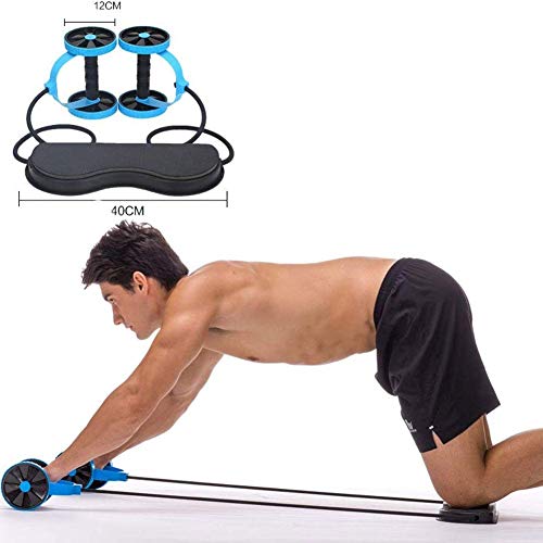 T5S6 Deporte de la Base Doble AB Roller Aparatos for Hacer Ejercicio, AB Profesional Ruedas Apoyos de Rodillos, Compacto y portátil máquina de Ejercicios Abdominales (Color : Green)