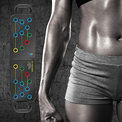Tabla de empuje de actualización 16 en 1, soporte empuje plegable para entrenamientos de cuerpo completo, herramientas de equipo de ejercicio físico para hombres y mujeres para culturismo (Potenciar)