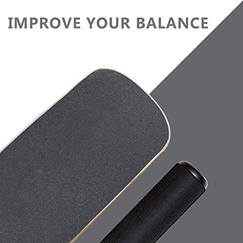 Tabla de Equilibrio Balance Board gris, madera Ejercicio Balance Board con rodillo, equipo de entrenamiento for equilibrar la estabilidad y salud física, Balance Board Núcleo de surf, esquí, snowboard