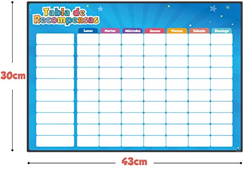Tabla de Recompensas para Niños - Pizarra Magnética de Estrellas Inspira el Buen Comportamiento - para Pared o Frigorífico. Incluye 80+ Tareas y 300 Estrellas – Versión Actualizada, en Español Tabla de Recompensas para Niños - Pizarra Magnética de Estrellas Inspira el Buen Comportamiento - para Pared o Frigorífico. Incluye 80+ Tareas y 300 Estrellas – Versión Actualizada, en Español